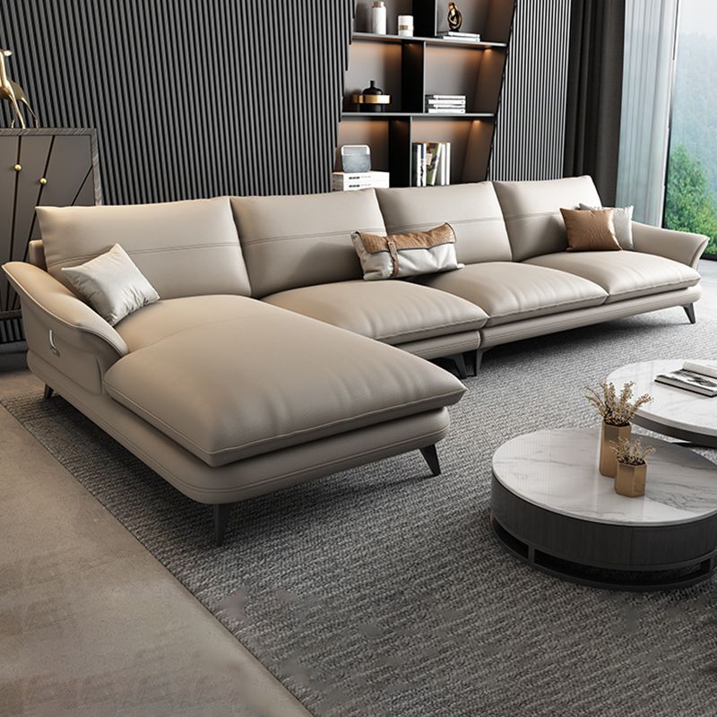 Sala de estar de cuero genuino nórdica Sofá Sofá Sofá Chaise
