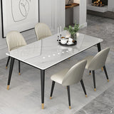 Industrial White Table for Restaurant Rectangle Dining Table with Metal 4 Legs Clearhalo 'Dining Tables & Seating' 'Dining Tables' 'dining_table' 'furn' 'furn_dining_table' 'Furniture' 'furniture_dining_table' 'Kitchen & Dining Furniture' 'kitchen' 'kitchen_dining_table' 1200x1200_f39310b6-0ae9-4443-a270-ec72bebdc10b