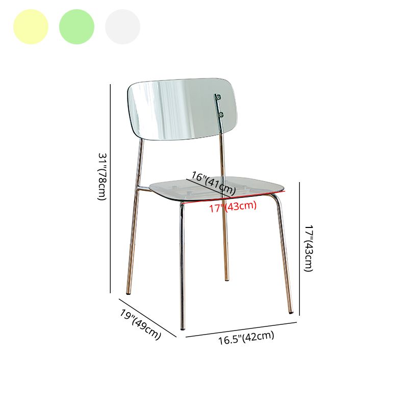 Modern Indoor-Outdoor Metal Dining Chair Home Armless Stacking Side Chair Clearhalo ' kitchen&dining_furn' 'Dining Chairs' 'Dining Tables & Seating' 'dining_chair' 'furn' 'furn_dining_chair' 'Furniture' 'furniture_dining_chair' 'Kitchen & Dining Furniture' 'kitchen' 1200x1200_f3946072-77a8-4f74-b7ba-1ceddd3240b8