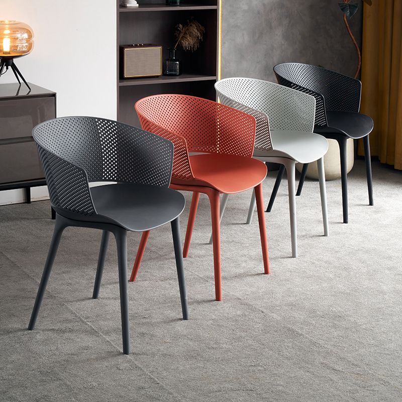 Silla de comedor de espalda abierta silla de comedor de plástico moderno