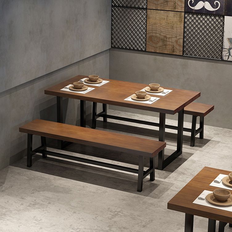 Industrial Dining Room Table Pine Solid Wood Table with Double Pedestal Clearhalo ' dining_table' 'Dining Tables & Seating' 'Dining Tables' 'furn' 'furn_dining_table' 'Furniture' 'furniture_dining_table' 'Kitchen & Dining Furniture' 'kitchen&dining_furn' 'kitchen' 'kitchen_dining_table' 1200x1200_f397483f-749f-4ce1-8e30-32ea5ac5e24b