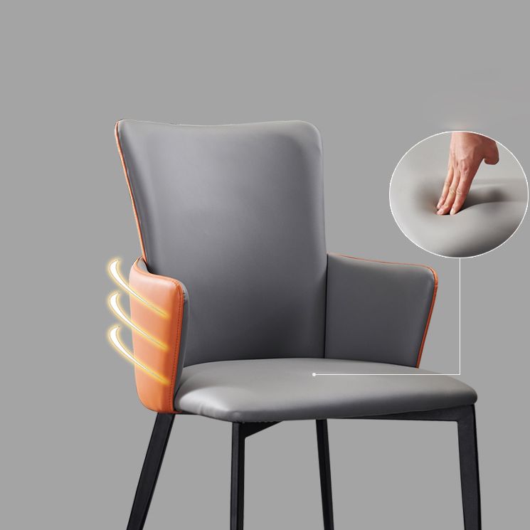 Hôtel contemporain Solid Back Arm Brand en cuir Matte finale de salle à manger