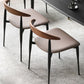 Modern Open Back Dining Chairs Faux Leather Cushion Armless Dining Side Chair