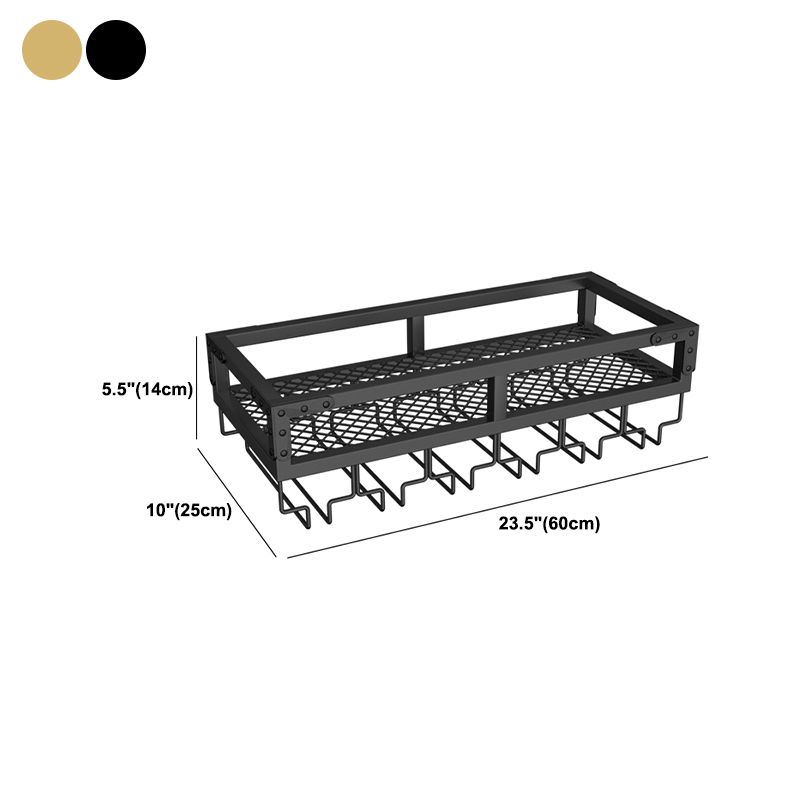 Metal Modern Wine Holder Rack Wall Mounted Wine Bottle & Glass Rack with Stemware Holder Clearhalo 'furn' 'furn_wine_racks' 'Furniture' 'Kitchen & Dining Furniture' 'Wine Racks' 'wine_racks' 1200x1200_f39a0bdc-472b-491f-ac30-381770045426