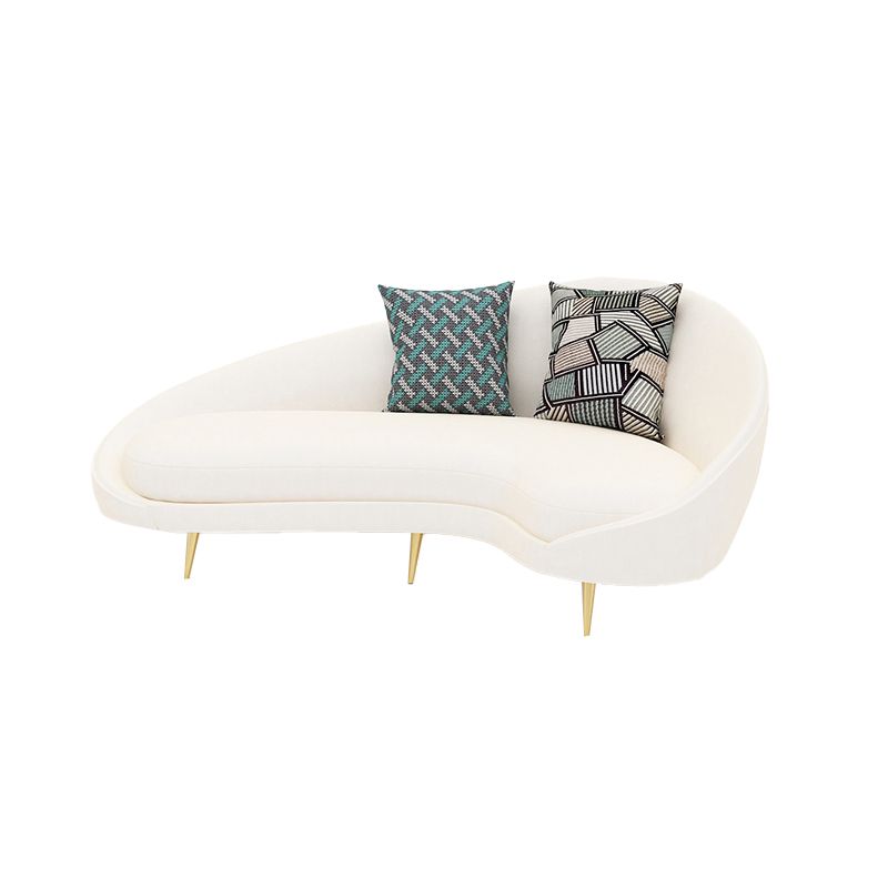 Wool Sloped Arm Sofa Contemporary Curved Sofa for Living Room