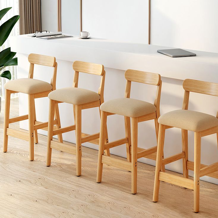Solid Wood Bar Stool Backrest Upholstered Bar Stools for Dining Room Clearhalo 'Bar Furniture' 'Bar Stools' 'bar_stools' 'furn' 'furn_bar_stools' 'Furniture' 'Kitchen & Dining Furniture' 1200x1200_f39c6499-cdbd-4fc2-a366-6e3fd42afc29