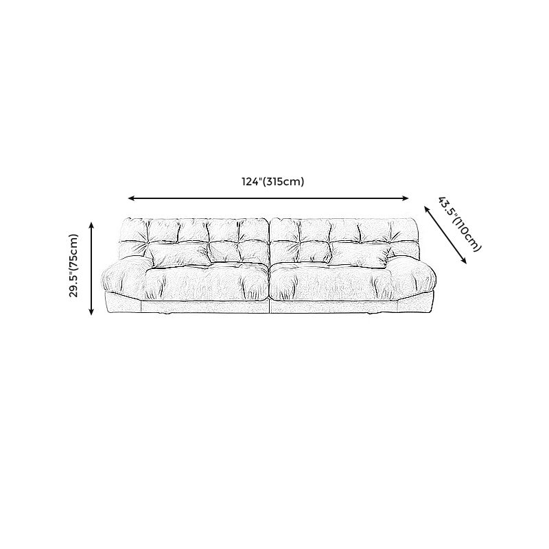 Brown Contemporary Armless Chesterfield Sofa for Living Room, Apartment Clearhalo 'furn' 'furn_sofas' 'Furniture' 'furniture_sofas' 'kitchen' 'kitchen_sofas' 'Living Room Furniture' 'Sofa' 'sofas' 1200x1200_f39c9589-a049-45ea-a863-a7090fdd8039