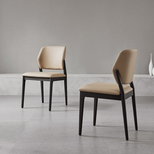 Sedia laterale delle gambe in legno di cenere moderne sedie da pranzo senza braccio con rivestimento