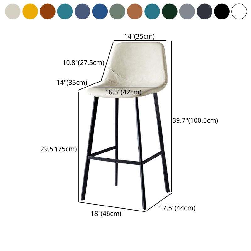 Scandinavian Bristol Low Back Stool Matte Finish Leather Barstool Clearhalo 'Bar Furniture' 'Bar Stools' 'bar_stools' 'furn' 'furn_bar_stools' 'Furniture' 'furniture_bar_stools' 'Kitchen & Dining Furniture' 1200x1200_f39d72cb-b21f-4989-918b-a81192635a3b