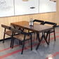 Industrial Rectangle Dining Room Table Pine Solid Wood Table with Black Double Pedestal Clearhalo ' dining_table' 'Dining Tables & Seating' 'Dining Tables' 'furn' 'furn_dining_table' 'Furniture' 'furniture_dining_table' 'Kitchen & Dining Furniture' 'kitchen&dining_furn' 'kitchen' 'kitchen_dining_table' 1200x1200_f39d7e7e-c44d-4f7f-8b8c-bc434303973e