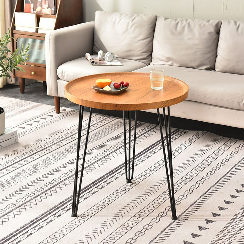 3 Legs Round Coffee Table Wooden Coffee Table in Brown Modern Style Clearhalo 'Coffee & Accent Tables' 'Coffee Tables' 'coffee_tables' 'furn' 'furn_coffee_tables' 'Furniture' 'Living Room Furniture' 1200x1200_f39e3aa0-f2bc-4067-910f-b87fcfda7cdb