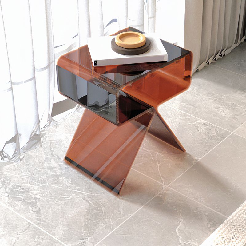 Modernistic Geometric Accent Side Table Acrylic Sofa Side Accent Table Clearhalo 'Coffee & Accent Tables' 'End & Side Tables' 'end_side_tables' 'furn' 'furn_end_side_tables' 'Furniture' 'Living Room Furniture' 1200x1200_f39e4a21-5f7c-4b7a-ad8e-2fae0ddc3028