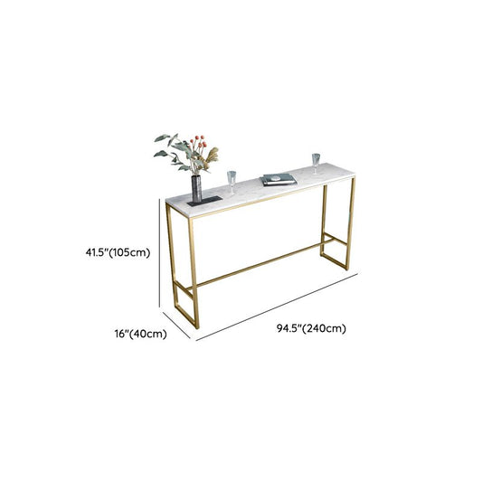 White Faux Marble Table Modern Style Bistro Bar Table for Patio Use