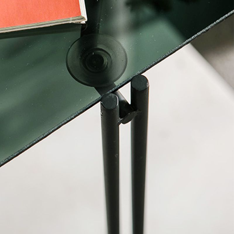 Tavolo da fascia alta a 4 gambe contemporanei tavolo di fascia alta vetro quadrata, 23,6 "di altezza