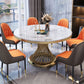 Modern Round Dining Table Steel Base Pedestal Table for Home Kitchen Clearhalo 'Dining Tables & Seating' 'Dining Tables' 'dining_table' 'furn' 'furn_dining_table' 'Furniture' 'Kitchen & Dining Furniture' 1200x1200_f39fcffe-7ad2-4c6e-8528-a6608ef22a0e