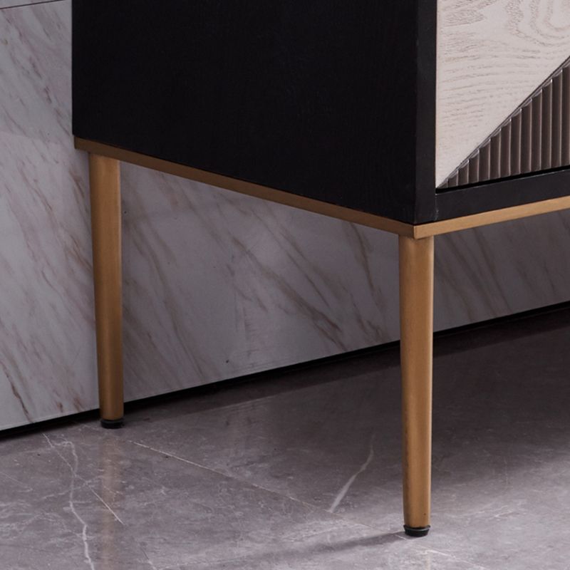 Glam -stijl dressoir houten dressoir met metalen benen voor woonkamer