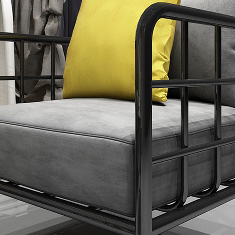 Contemporary Metal Square Arm Sofa Fabric Cushions Sofa for Living Room Clearhalo 'furn' 'furn_sofas' 'Furniture' 'Living Room Furniture' 'Sofa' 'sofas' 1200x1200_f3a07af1-1707-45c8-837f-7ee3092e1ed7