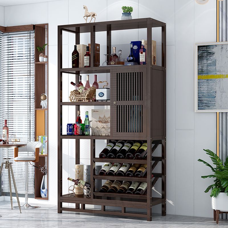 Traditionele bruine wijnrek vloer houtwijnrek voor woonkamer