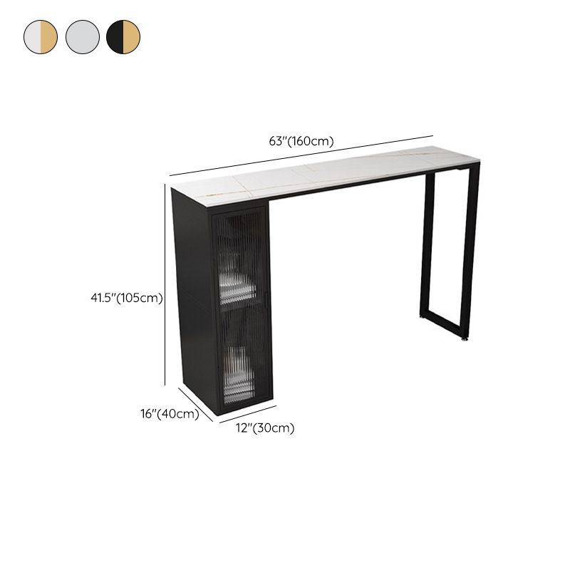 Modern Style Bistro Bar Table Sintered Stone Bar Table with Storage Clearhalo 'Bar Furniture' 'Bar Tables' 'bar_tables' 'furn' 'furn_bar_tables' 'Furniture' 'Kitchen & Dining Furniture' 1200x1200_f3a0b2ca-dc41-402f-8d29-0c9f7c7e540d