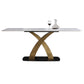 Traditional Luxury Rectangle Dining Room Table White Sintered Stone Table with Gold Pedestal Base Clearhalo ' dining_table' 'Dining Tables & Seating' 'Dining Tables' 'furn' 'furn_dining_table' 'Furniture' 'furniture_dining_table' 'Kitchen & Dining Furniture' 'kitchen&dining_furn' 'kitchen' 'kitchen_dining_table' 1200x1200_f3a14f7a-ba88-4a9f-9886-d05884dc319c