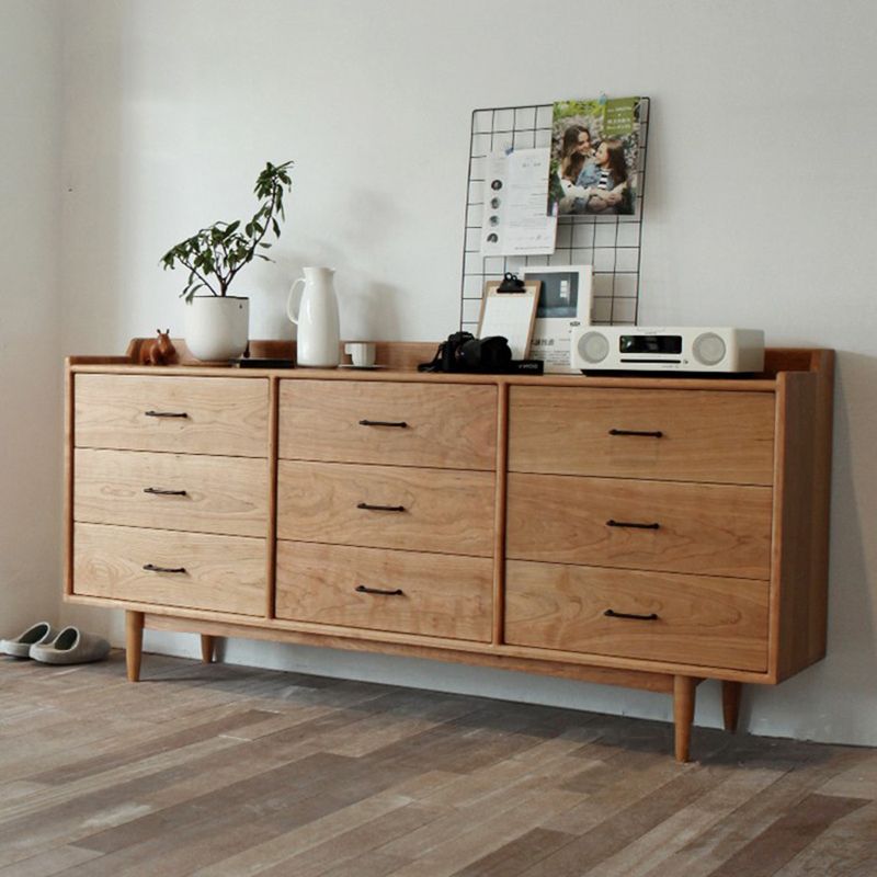 Sideboard moderno a 9 cassetto SIMPLICE SEMPLICE PINE PINE LEGNO PEGNO PER LA PAGA