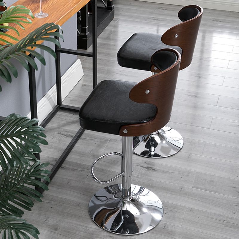 Modern Backrest Liftable Stool Steel Household Bar Stool with Cushion and Pedal Clearhalo 'Bar Furniture' 'Bar Stools' 'bar_stools' 'furn' 'furn_bar_stools' 'furniture_bar_stools' 'Kitchen & Dining Furniture' 'kitchen&dining_furn' 'kitchen' 'kitchen_furn' Furniture' 1200x1200_f3a2b714-e292-405c-a27c-f5e088e2f6b5