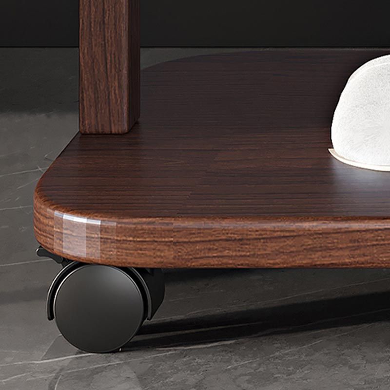 Armario de madera de vestuario de estilo moderno con espejo y estantes de almacenamiento