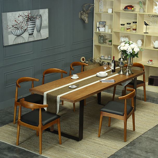 Indoor Industrial Dinette Set 1/2/5/7 Pieces Solid Wood and Metal Table Set Clearhalo 'Dining Room Sets' 'Dining Tables & Seating' 'dining_room_set' 'furn' 'furn_dining_room_set' 'Furniture' 'Kitchen & Dining Furniture' 1200x1200_f3a392fa-903e-4679-8179-2bed4ee40be3