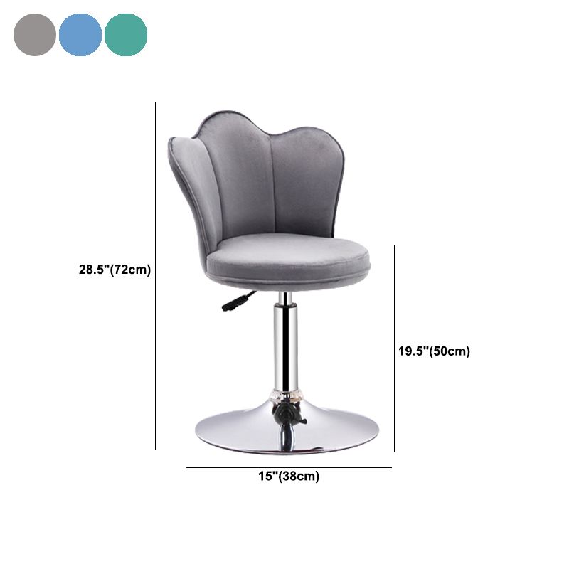 Contemporary Metal Barstool Velvet Footrest Low Back Stool with Swivel in Matte Finish Clearhalo 'Bar Furniture' 'Bar Stools' 'bar_stools' 'furn' 'furn_bar_stools' 'Furniture' 'Kitchen & Dining Furniture' 1200x1200_f3a3c86d-770d-431a-ab57-2c4753b7f6a8