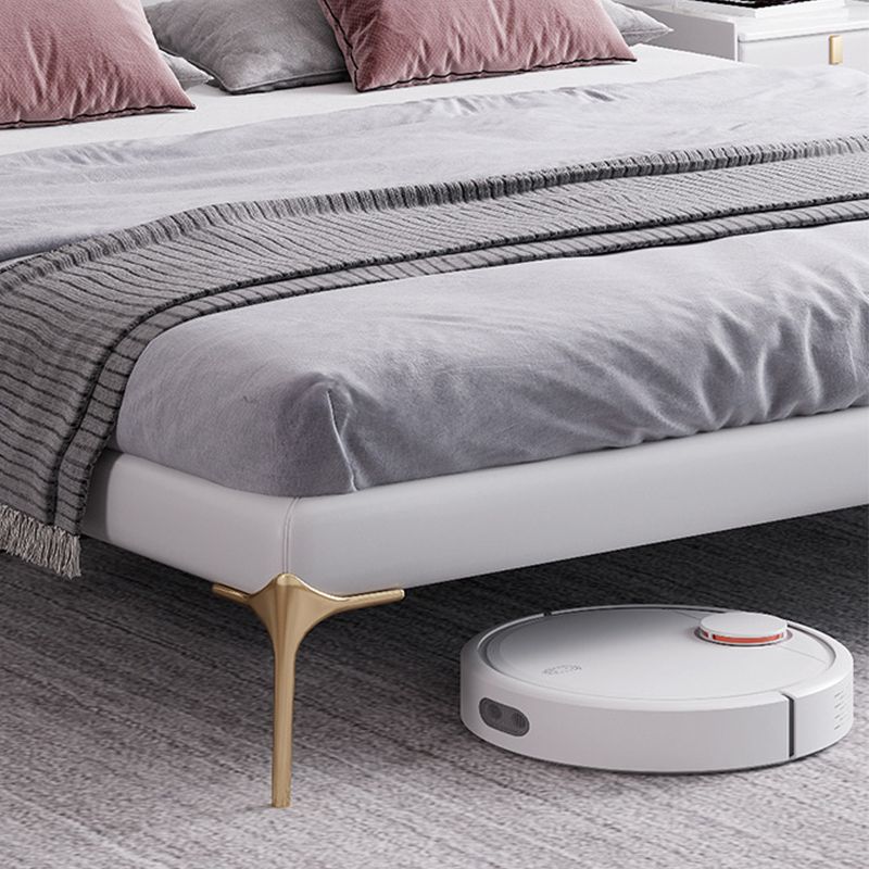 Grey Upholstered Tufted Bed Frame Glam Faux Leather Standard Bed Clearhalo 'Bedroom Furniture' 'Beds' 'furn' 'furn_beds' 'Furniture' 1200x1200_f3a58a54-0e3d-4413-8c7d-03ec0fecf3b7