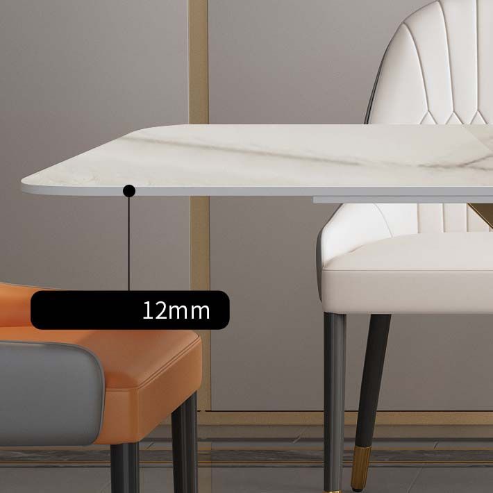 Glam Style Sintered Stone Table Rectangle Table with Metal Legs for Home Clearhalo 'Dining Tables & Seating' 'Dining Tables' 'dining_table' 'furn' 'furn_dining_table' 'Furniture' 'Kitchen & Dining Furniture' 1200x1200_f3a5a90d-918d-4630-8758-2696e6ae2d0f