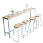 Light Brown Modern Style Bar Table Solid Wood and Iron Bar Table for Dining Room Clearhalo 'Bar Furniture' 'Bar Tables' 'bar_tables' 'furn' 'furn_bar_tables' 'Furniture' 'furniture_bar_tables' 'Kitchen & Dining Furniture' 1200x1200_f3a6a30a-5891-4e66-9ebb-ef39404a78b2