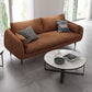 Contemporary 31.5" H Faux Leather Pillow Top Arm Sofa for Living Room