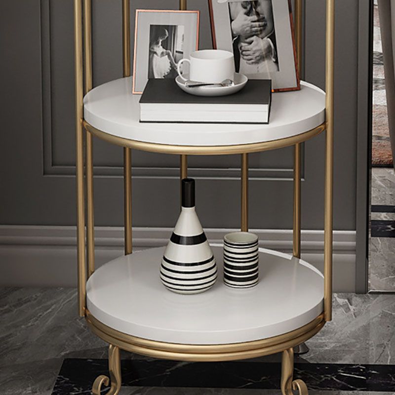 Glam Vertical Standard Bookshelf Iron Frame Manufactured Wood Shelf Bookshelf Clearhalo 'Bookcases' 'furn' 'furn_bookcases' 'Furniture' 'furniture_bookcases' 'kitchen' 'kitchen_bookcases' 'Living Room Furniture' 'Office Furniture' 1200x1200_f3a7dfee-cd5a-4bae-b291-d90013f37564