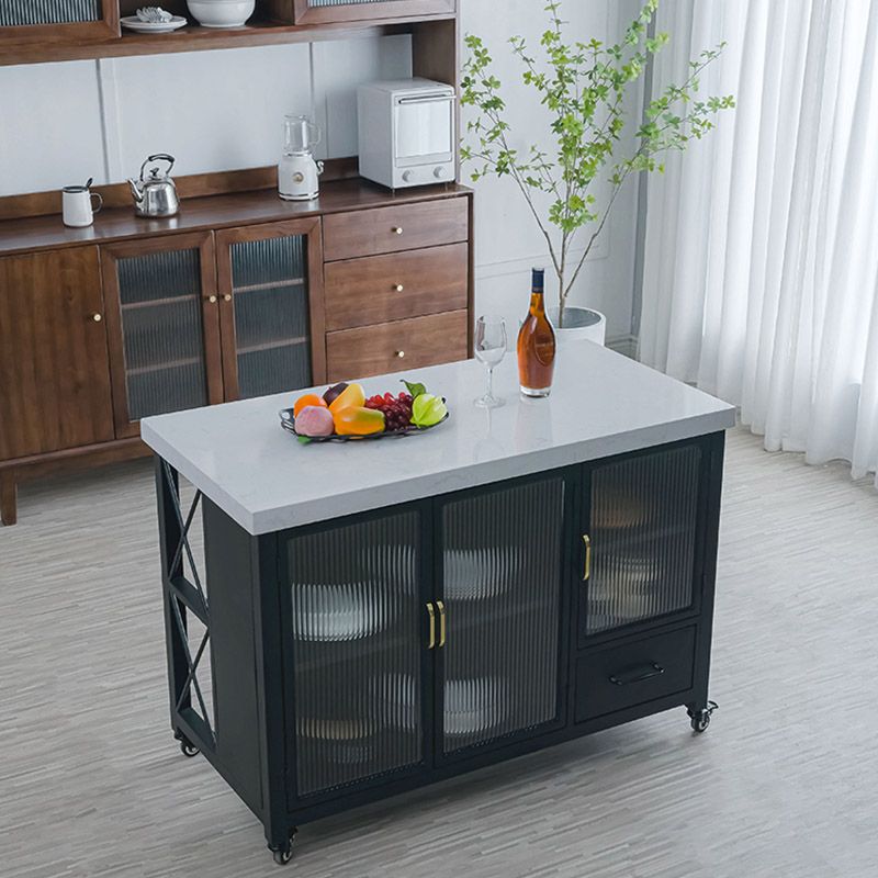 Moderno tavolo rettangolare tavolo rotolare sala da pranzo carrello da cucina