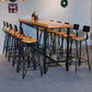 Ensemble de Table de Bar rectangulaire industriel en bois massif, 1/11 pièces, Table de comptoir avec tabourets hauts