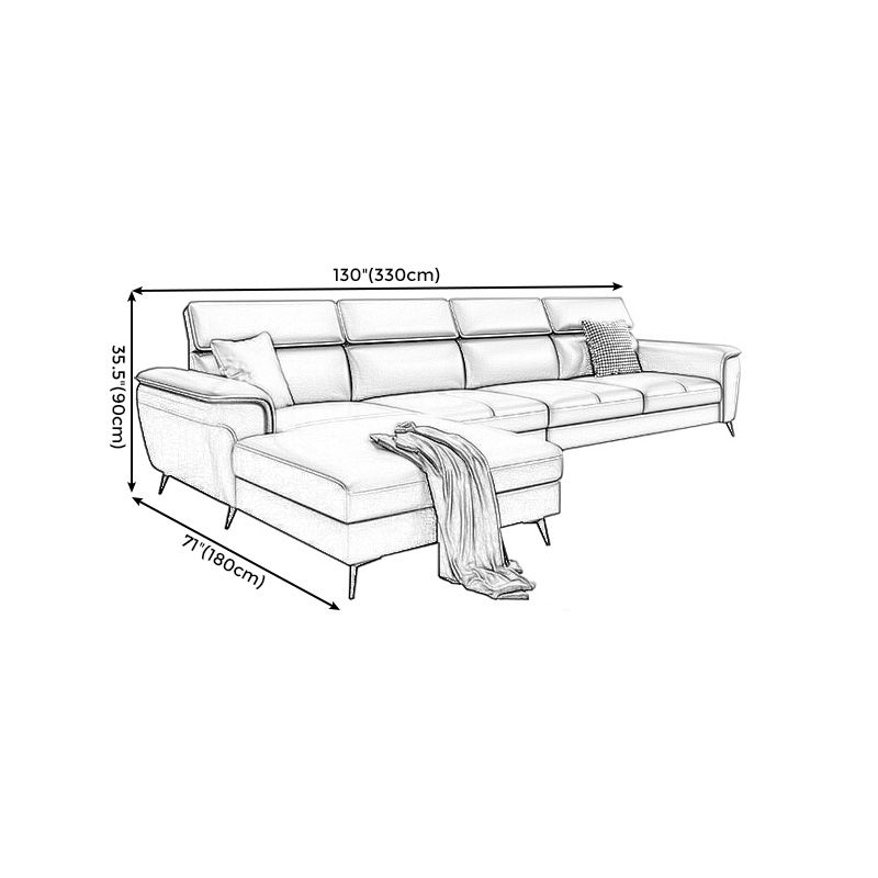Sofá/seccional de brazo de almohada de cuero de cuero genuino
