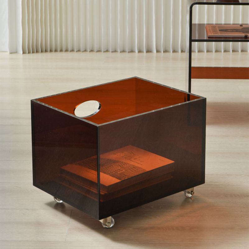 Tavolo d'angolo contemporaneo da 12 "tavolo acrilico con archiviazione