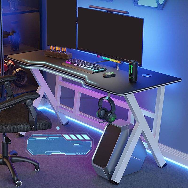 Cable Management Dormitory Gaming Desk Black Rectangular Computer Desk Clearhalo 'furn' 'furn_office_desk' 'Furniture' 'Office Desks' 'Office Furniture' 'office_desk' 1200x1200_f3aeed90-516e-4ffa-8138-d671c0548817