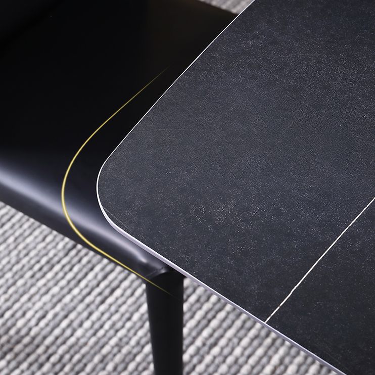 Rectangle Dining Table Industrial Stone Dining Table with 4 Legs