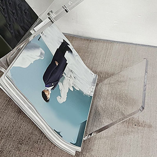 Zeitgenössischer Acryl -Bücherregal Standard Clear Open Back Bücherregal