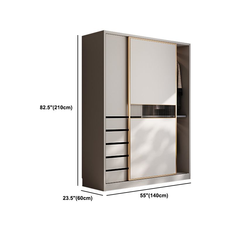 Modern Style Wardrobe Wooden Wardrobe Closet with Sliding Door