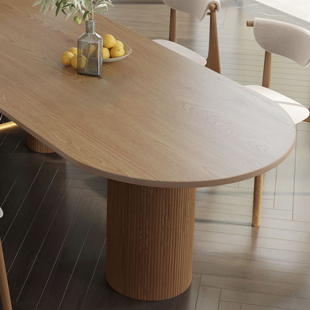 Pine Wood Top Dining Table Modern Solid Wood Table with 3 Legs Clearhalo 'Dining Tables & Seating' 'Dining Tables' 'dining_table' 'furn' 'furn_dining_table' 'Furniture' 'Kitchen & Dining Furniture' 1200x1200_f3b2e9fe-1574-4279-bc21-48114567687f