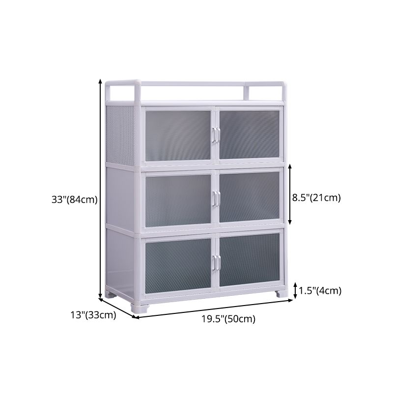 Contemporary Metal Dining Server White Kitchen Cabinets with Glass Doors Clearhalo 'buffet_sideboard' 'Buffets & Sideboards' 'furn' 'furn_buffet_sideboard' 'Furniture' 'furniture_buffet_sideboard' 'Kitchen & Dining Furniture' 1200x1200_f3b30820-f37e-4b06-ae3d-8148fca33eb3