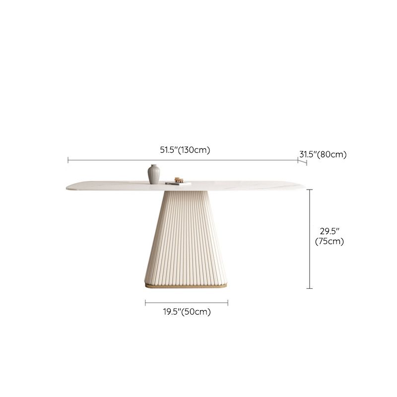 Glam White Dining Table Stone Rectangular Table for Dining Room Clearhalo 'Dining Tables & Seating' 'Dining Tables' 'dining_table' 'furn' 'furn_dining_table' 'Furniture' 'Kitchen & Dining Furniture' 1200x1200_f3b76e42-c672-445f-a3ed-6a82fb7aa27a