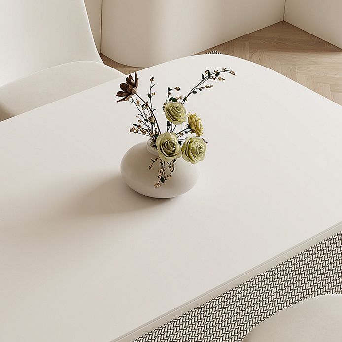 モダンなダイニングセット1/3/5 PCS布張りの椅子付きの焼結石ダイニングテーブル