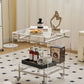 Acrylic End Table Metal Accent Side Table for Living Room with Wheels