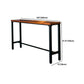 Pine Wood Bar Dining Table Industrial Style Rectangle Bar Table with Trestle for Cafe