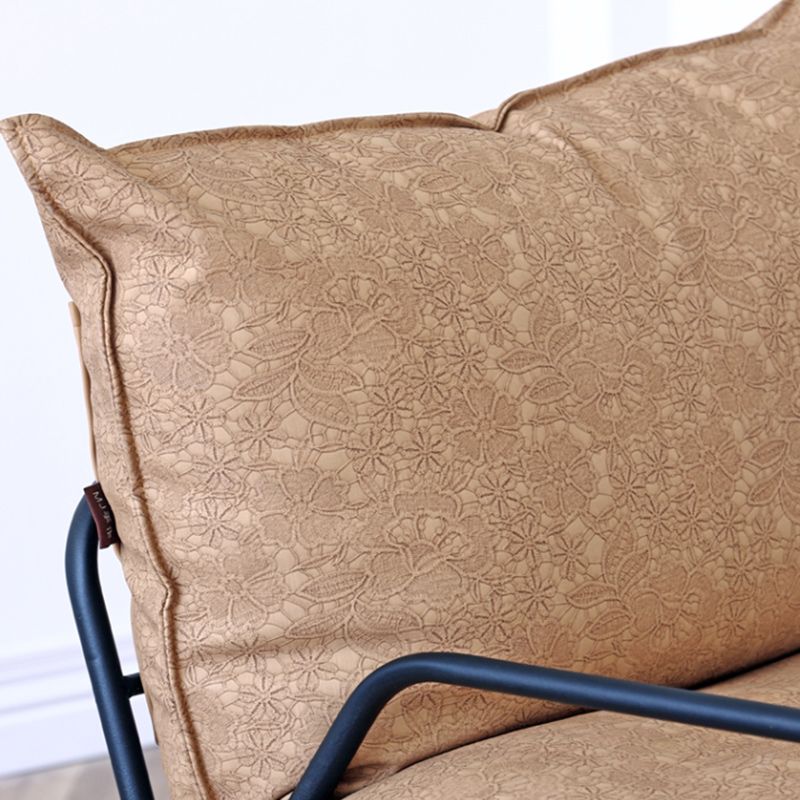 Contemporary Armchair Pillow Back Round Arms with Black Legs Leather Arm Chair Clearhalo 'Accent Chairs' 'accent_chairs' 'Chairs & Seating' 'furn' 'furn_accent_chairs' 'Furniture' 'Living Room Furniture' 1200x1200_f3baea5d-f3f2-422e-a263-8f8c89e82d14