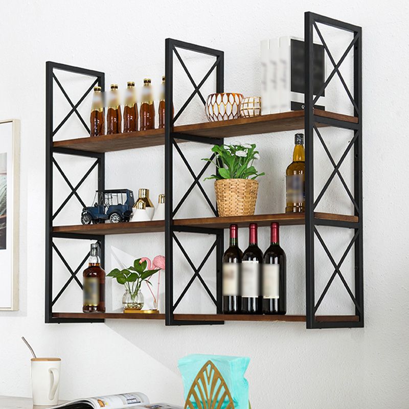 Industrial Style WoodBookshelf Wall Mounted Shelf Bookcase for Home Clearhalo 'Bookcases' 'furn' 'furn_bookcases' 'Furniture' 'furniture_bookcases' 'kitchen' 'kitchen_bookcases' 'Living Room Furniture' 'Office Furniture' 1200x1200_f3bb2845-9ec0-4c19-a2db-43401645e710